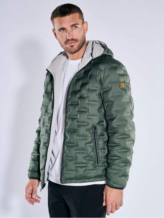 emilio adani Herren Wendejacke mit Kapuze Silbergrau 39285