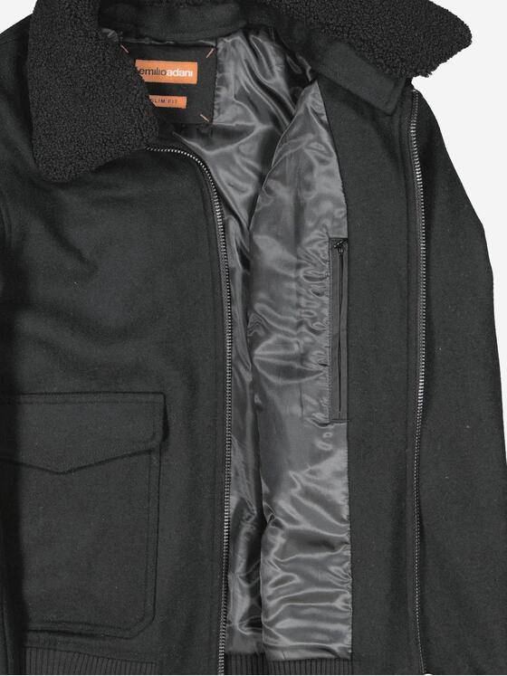 emilio adani Herren Blouson-Jacke slim fit Schwarz 37574