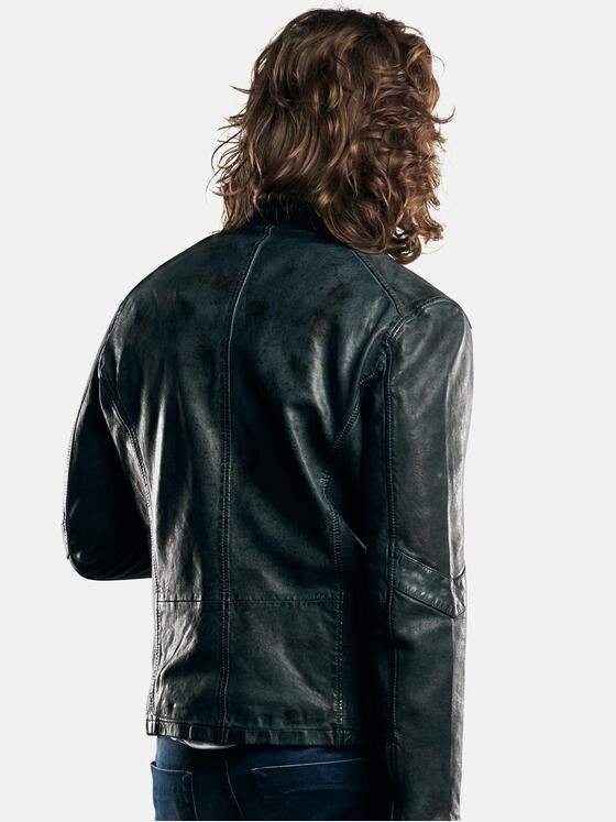 emilio adani Herren Lederjacke im Retrodesign Braun 29144