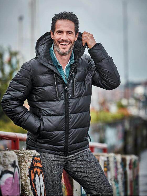 engbers Herren Jacke mit perforierter Oberflächenstruktur Schwarz 30763