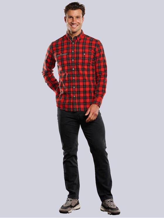 engbers Herren Langarm-Hemd kariert Feuerrot 33646