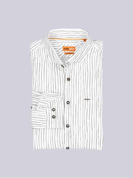 emilio adani Herren Langarm-Hemd gestreift Beige 38268