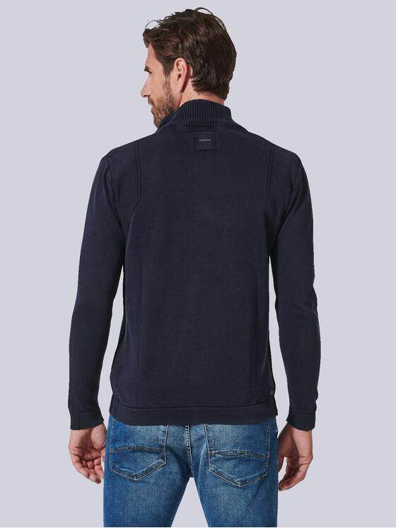 engbers Herren Cardigan uni Saphirblau 35336