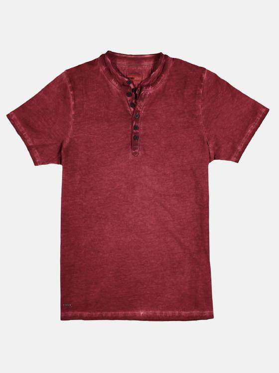 emilio adani Herren Henley T-Shirt Rot 29253