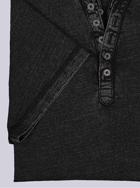 engbers Herren Henley-Shirt uni Schwarz 36155