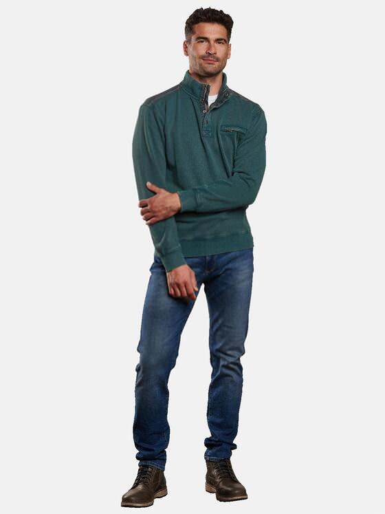 engbers Herren Sweatshirt mit Stehbund Petrol 32399