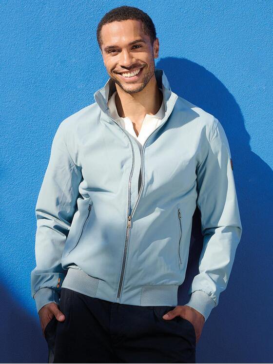 emilio adani Herren Wasserabweisende Blousonjacke Hellblau 40233