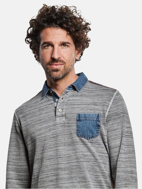 engbers Herren Langarm-Shirt Polo Silbergrau 32476