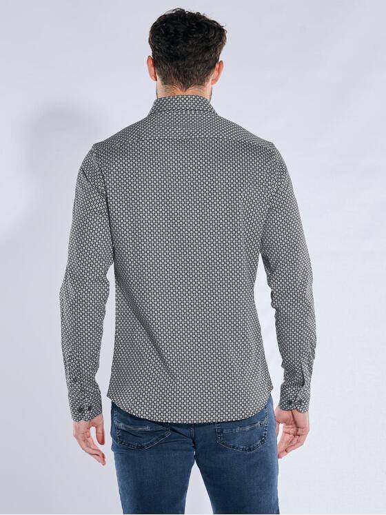 emilio adani Herren Langarm-Hemd gemustert Schwarz 39597