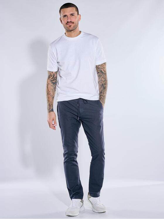 emilio adani Herren Chino mit Tunnelzug Saphirblau 40735