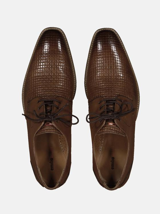 emilio adani Herren Business-Schuh aus Leder Braun 35113