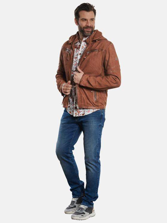 engbers Herren Lederjacke aus Nubuk Orange 32594