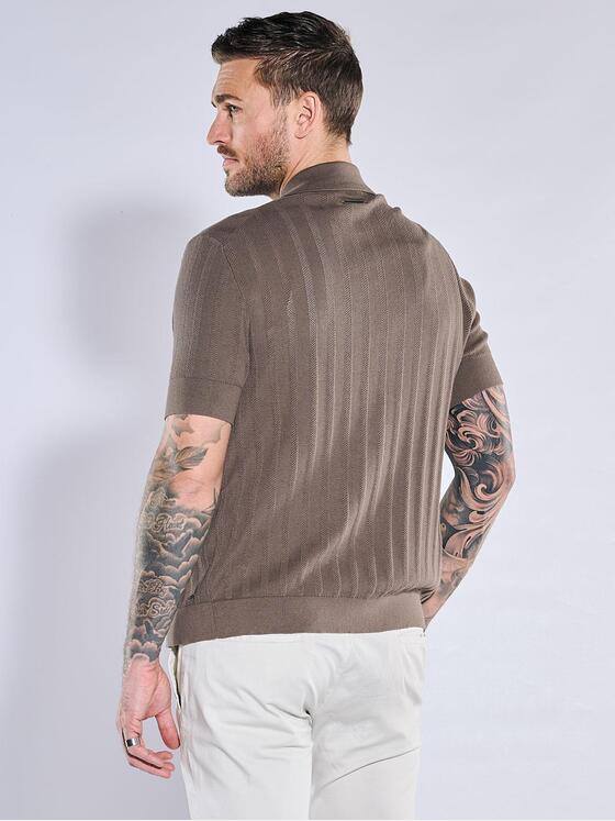 emilio adani  Herren Strick Poloshirt Khaki 38704