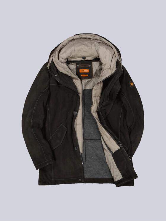 emilio adani Herren Lederparka Braun 35434