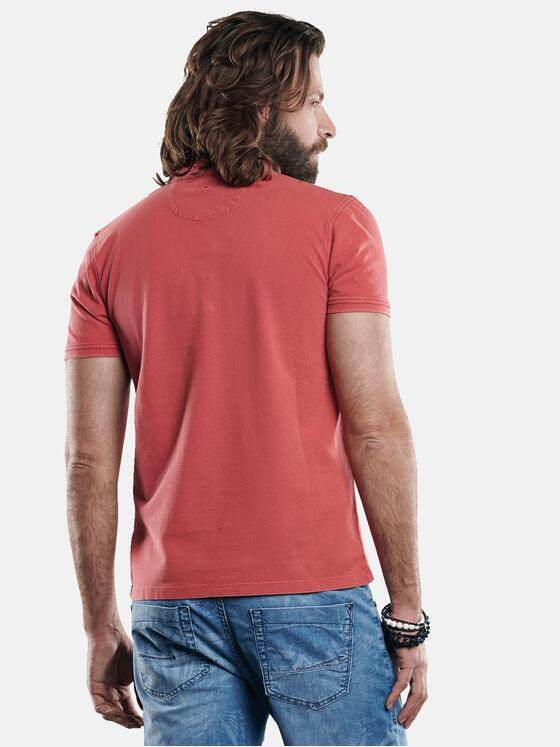 emilio adani Herren Poloshirt mit authentischem Farbeffekt Rot 29678