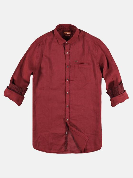 emilio adani Herren Frisch gefärbtes Langarmhemd Rot 29504