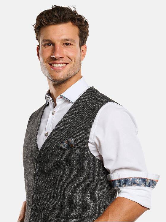 engbers Herren Sakko-Weste meliert Schwarz 33602