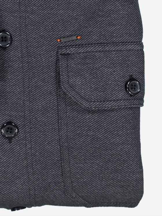 emilio adani Herren Overshirt slim fit Grau 37672