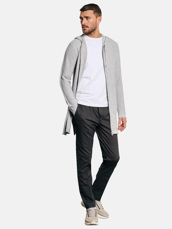 emilio adani Herren Cardigan mit Kapuze Grau 33009