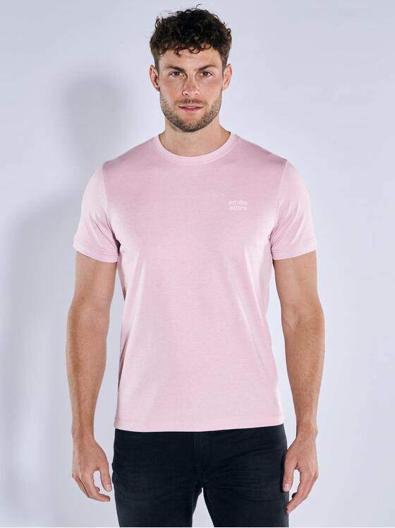 emilio adani Herren T-Shirt uni Rosa 39167