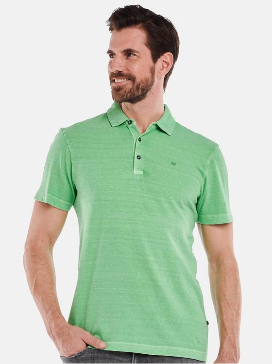 ENGBERS GERMANY Herren Polo-Shirt mit Leinenanteil Grün 35083