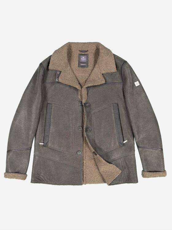 ENGBERS GERMANY Herren Lederjacke aus edlem Lammleder Grau 37407