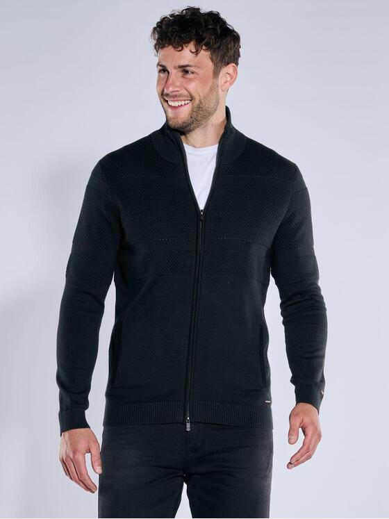 emilio adani Herren Strickjacke strukturiert Schwarz 39163