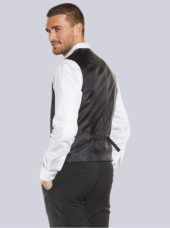 emilio adani Herren Anzug-Weste slim fit Schwarz 34917