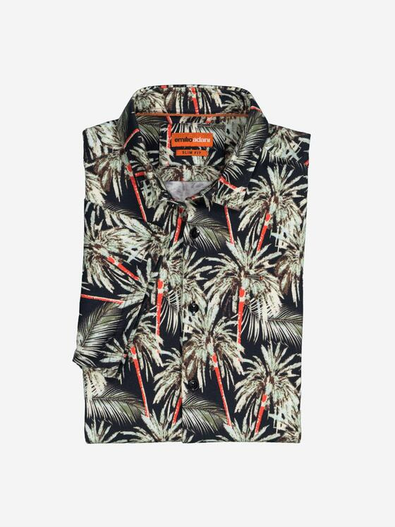emilio adani Herren Kurzarm-Hemd slim fit Rot 36965