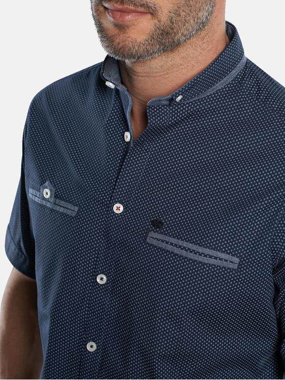 engbers Herren Modisches Halbarmhemd mit dezenten Kontrastdetails Saphirblau 29951