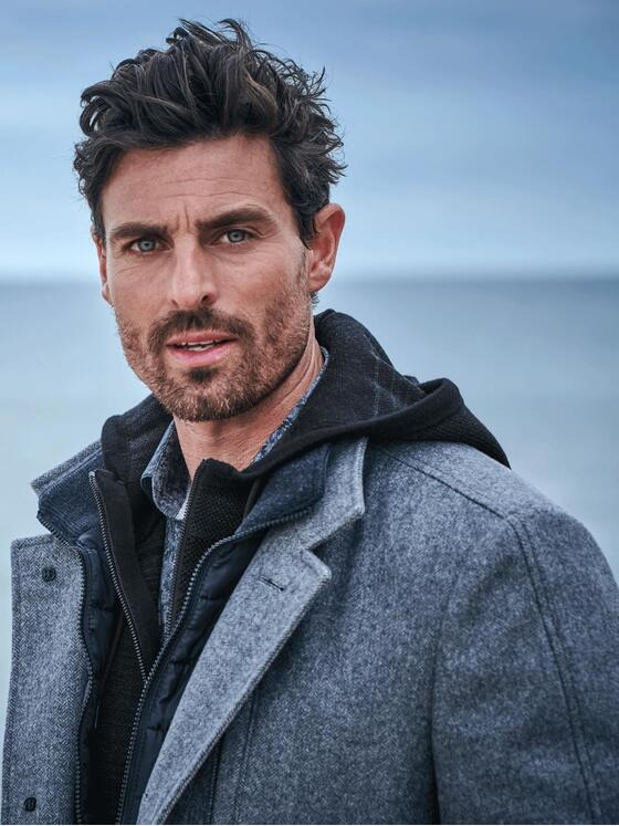 ENGBERS GERMANY Herren Mantel mit heraustrennbarem Inlet Grau 32123