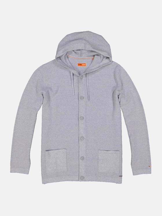 emilio adani Herren Cardigan strukturiert Grau 34117