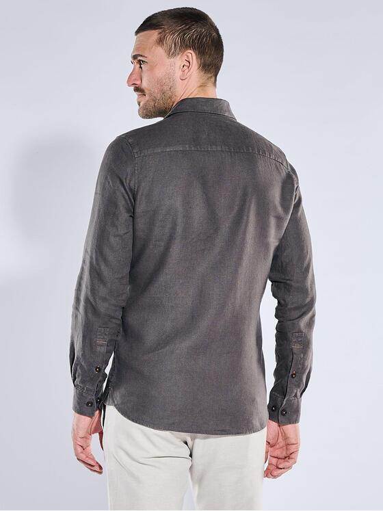 emilio adani Herren Overshirt aus Leinen Anthrazit 40678