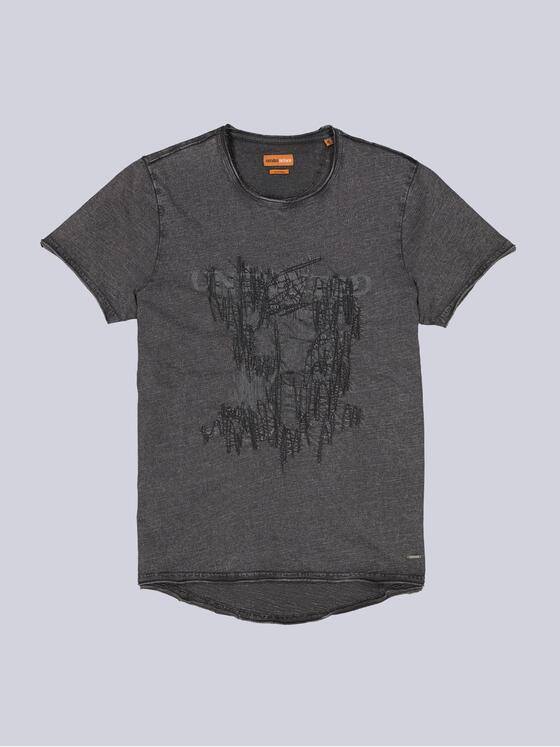 emilio adani Herren T-Shirt uni Schwarz 39308