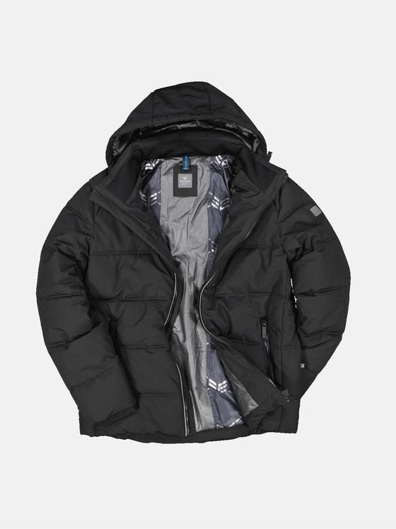 ENGBERS GERMANY Herren Steppjacke mit abnehmbarer Kapuze Schwarz 33555