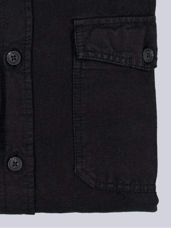 emilio adani Herren Overshirt slim fit Schwarz 38259