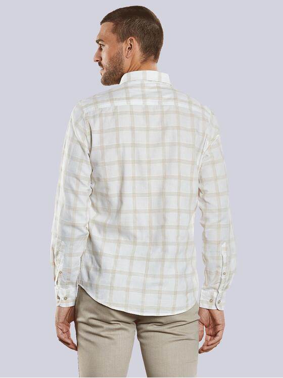 emilio adani Herren Langarm-Hemd kariert Beige 34296