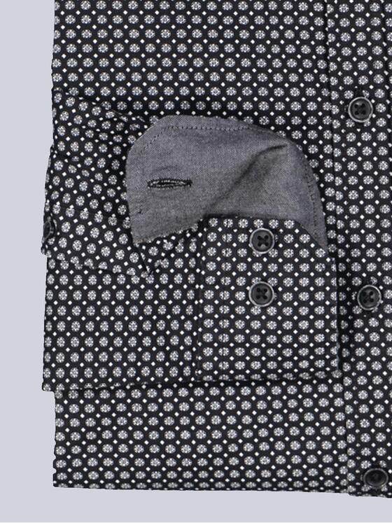 engbers Herren Langarm-Hemd slim fit Schwarz 35600