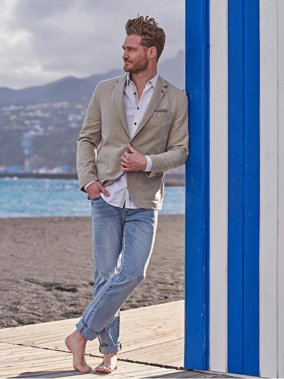 engbers Herren Freizeit-Sakko regular Beige 34496