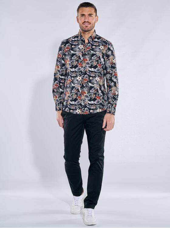 emilio adani Herren Langarm-Hemd regular Schwarz 38267