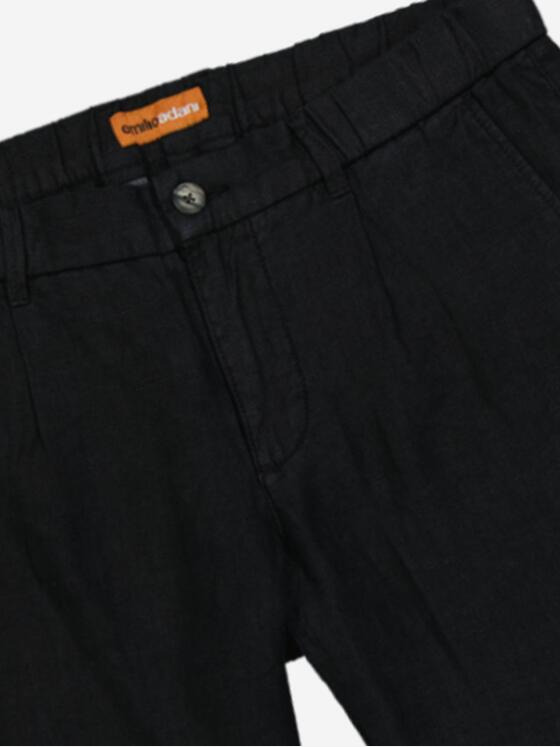emilio adani Herren Chino aus Leinen Schwarz 37055