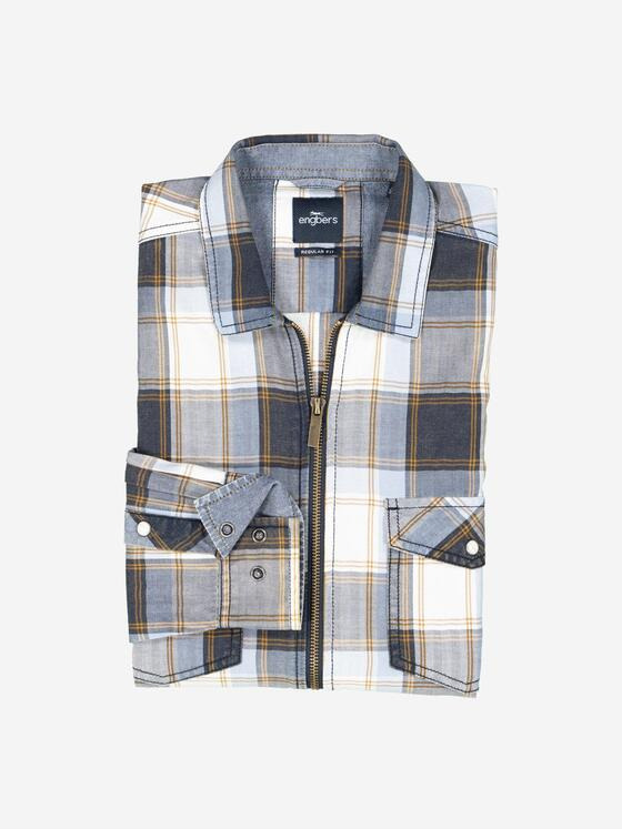 engbers Herren Overshirt kariert Grau 37269