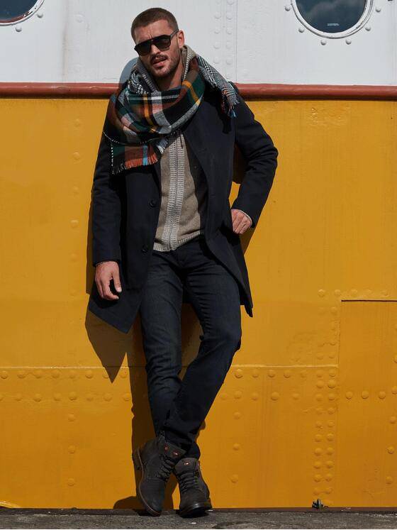 emilio adani Herren Mantel aus Baumwolle Blau 32247