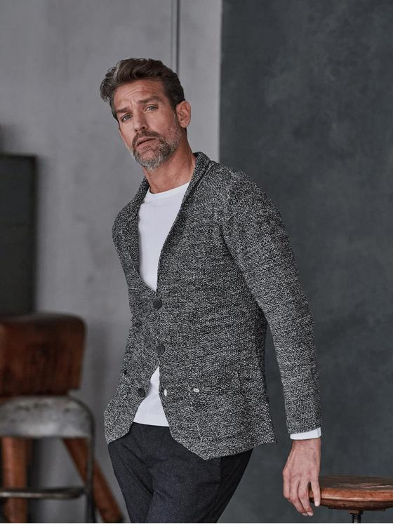 engbers Herren Strick-Sakko regular Grau 36139