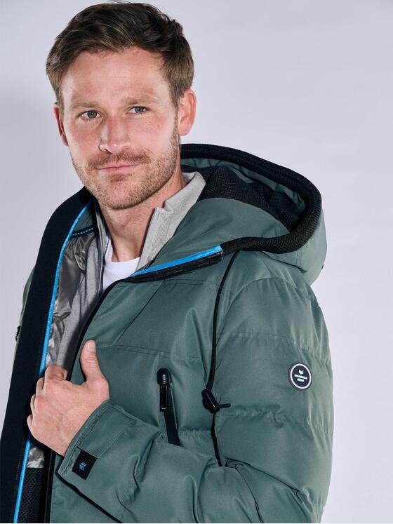ENGBERS GERMANY Herren Steppjacke mit innovativen Details Grün 37406