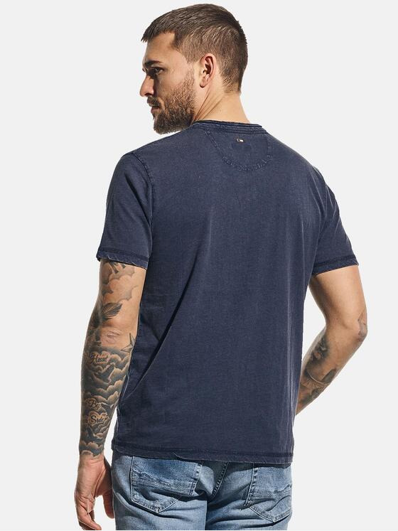 emilio adani Herren Henley Shirt Blau 31125