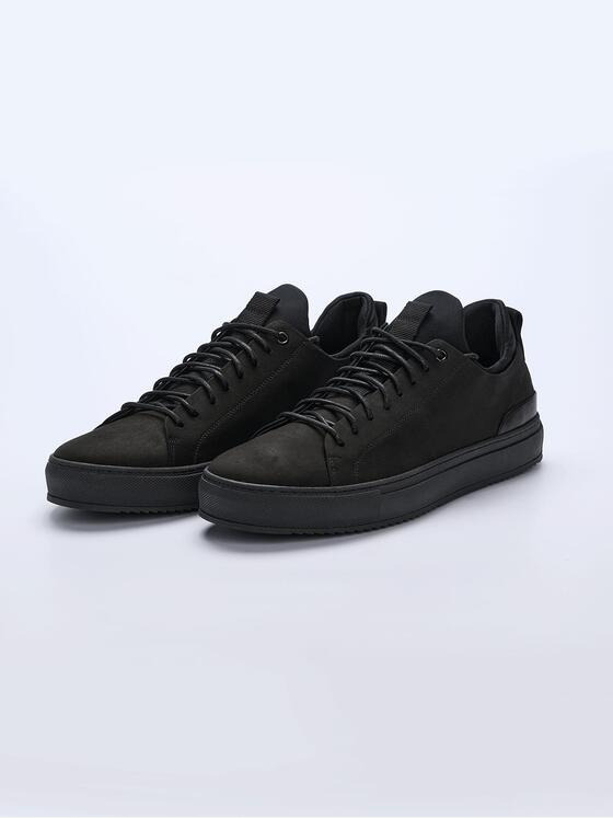 emilio adani Herren Sneaker aus Nubuk-Leder Schwarz 36880