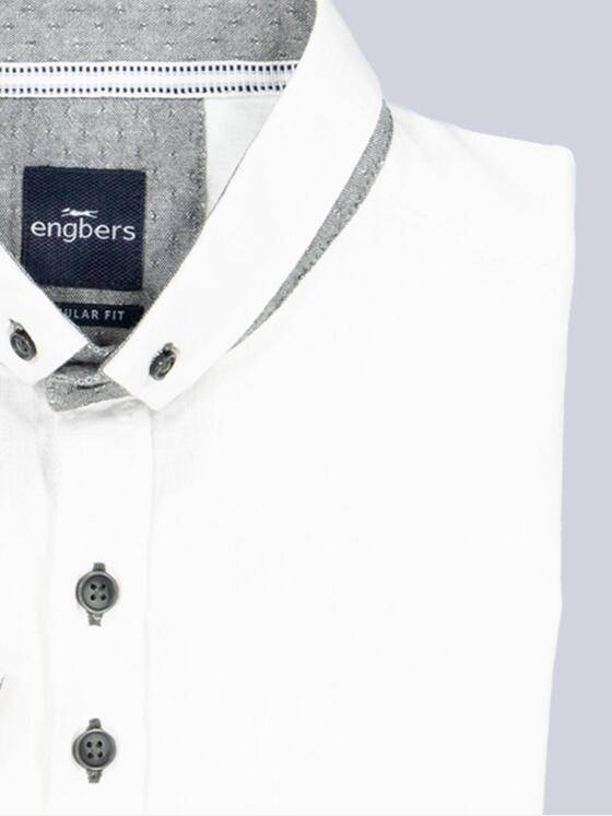 engbers Herren Kurzarm-Hemd mit Leinenanteil Reinweiss 38375