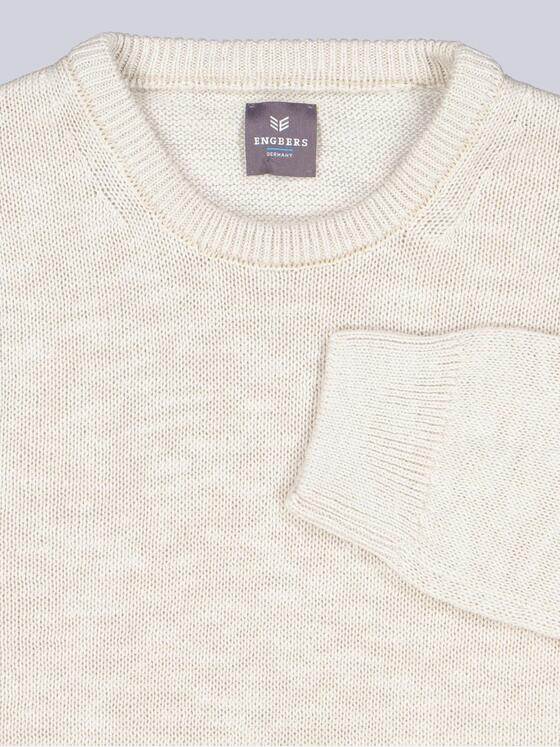 ENGBERS GERMANY Herren Pullover mit Leinenanteil Naturweiss 38884