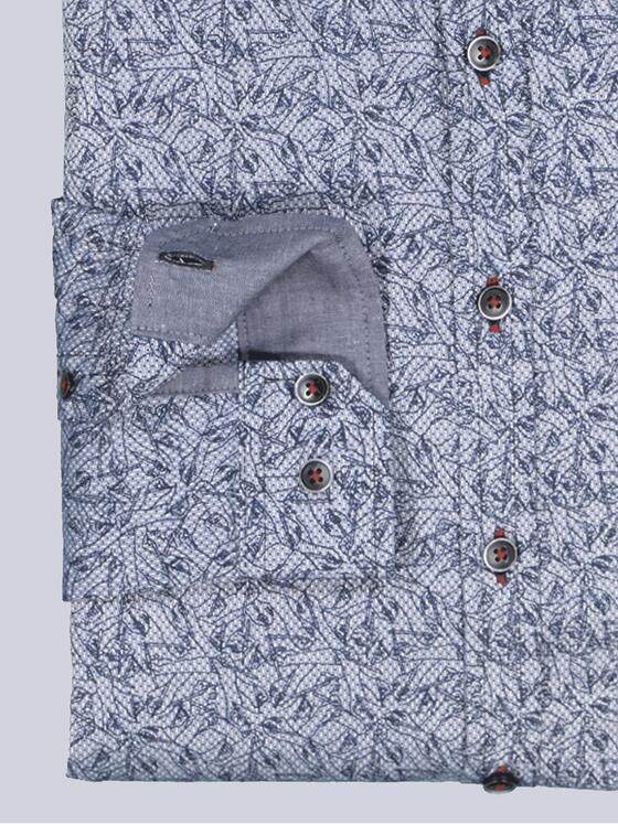 engbers Herren Langarm-Hemd gemustert Blau 35794